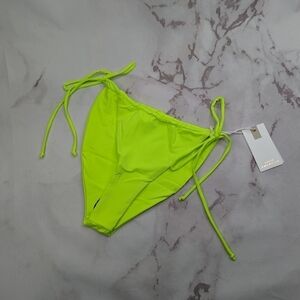 Good American Swim Bottom Women Electric Green Tiny Ties Bikini Neon